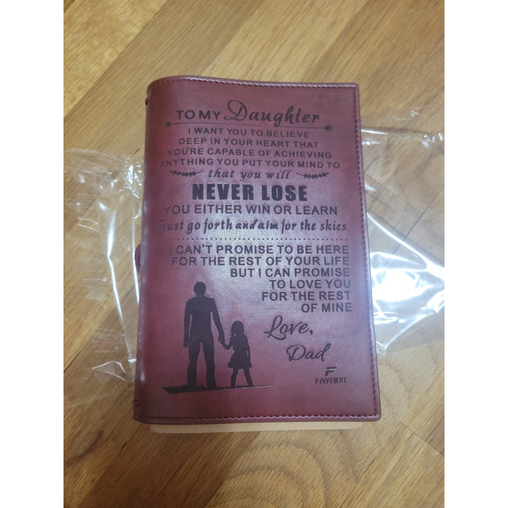 To My Daughter Love Dad Leather Writing Journal